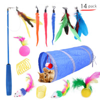 HKM-6636477 Cat Toy Set with 21 Plush Bite Toys and Funny Cat Stick