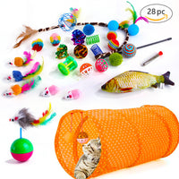 HKM-6636477 Cat Toy Set with 21 Plush Bite Toys and Funny Cat Stick