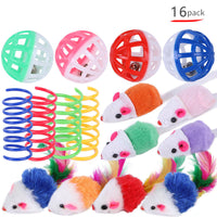 HKM-6636477 Cat Toy Set with 21 Plush Bite Toys and Funny Cat Stick