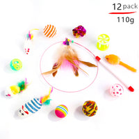 HKM-6636477 Cat Toy Set with 21 Plush Bite Toys and Funny Cat Stick