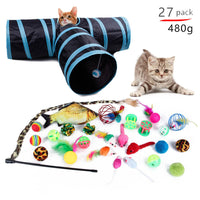 HKM-6636477 Cat Toy Set with 21 Plush Bite Toys and Funny Cat Stick