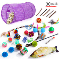 HKM-6636477 Cat Toy Set with 21 Plush Bite Toys and Funny Cat Stick