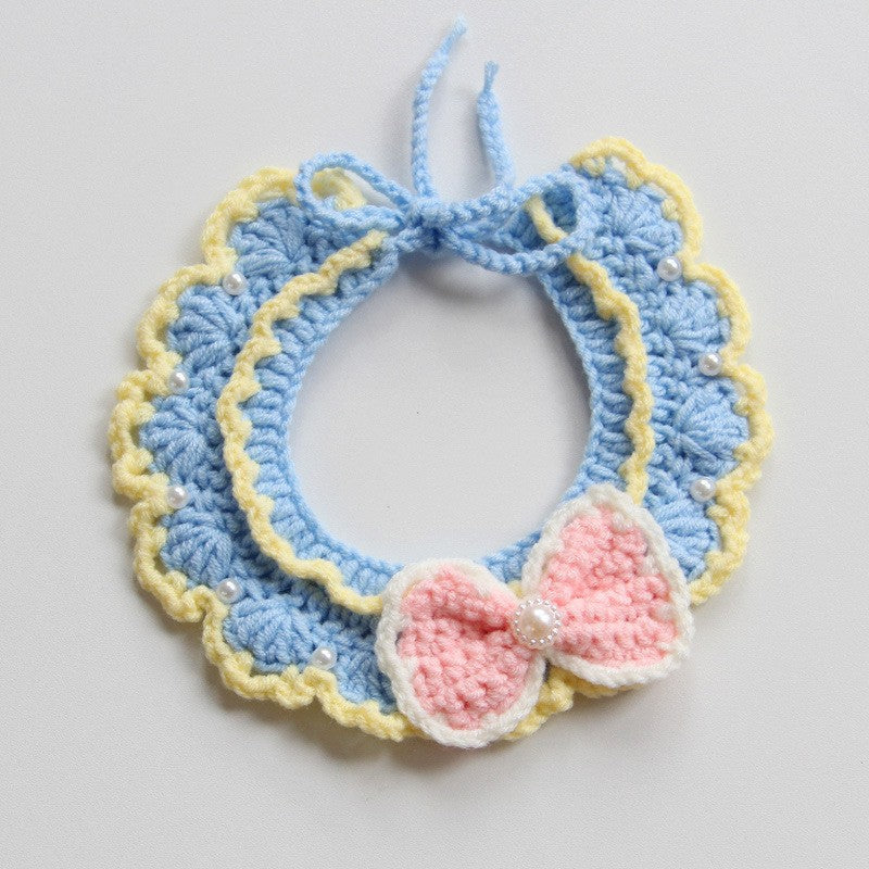 HKM-6637117 Handmade Small Dog Scarf with Embroidery - Colorful Cotton Accessories