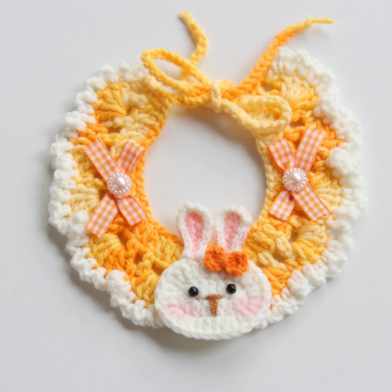 HKM-6637117 Handmade Small Dog Scarf with Embroidery - Colorful Cotton Accessories