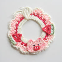 HKM-6637117 Handmade Small Dog Scarf with Embroidery - Colorful Cotton Accessories