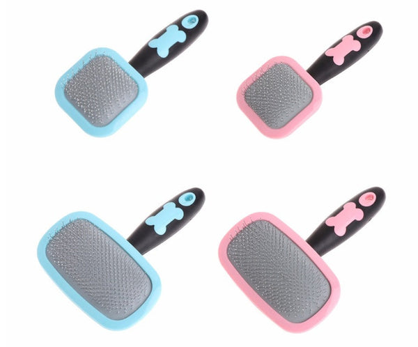 HKM-6637245 Pet Grooming Brush for Dogs and Cats with Comfort Grip, Rotatable Slicker Design, Long and Short Hair Suitable, Blue/Pink