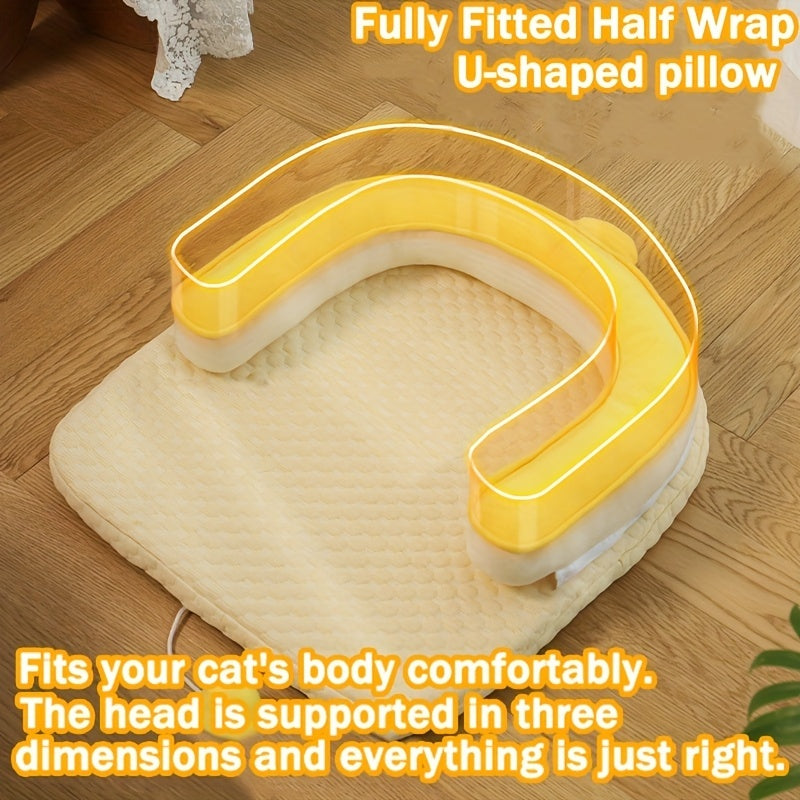 HKM-6637501 U-Shaped Cooling Pad for Cats and Dogs - Comfortable Neck Rest with Breathable, Washable Design