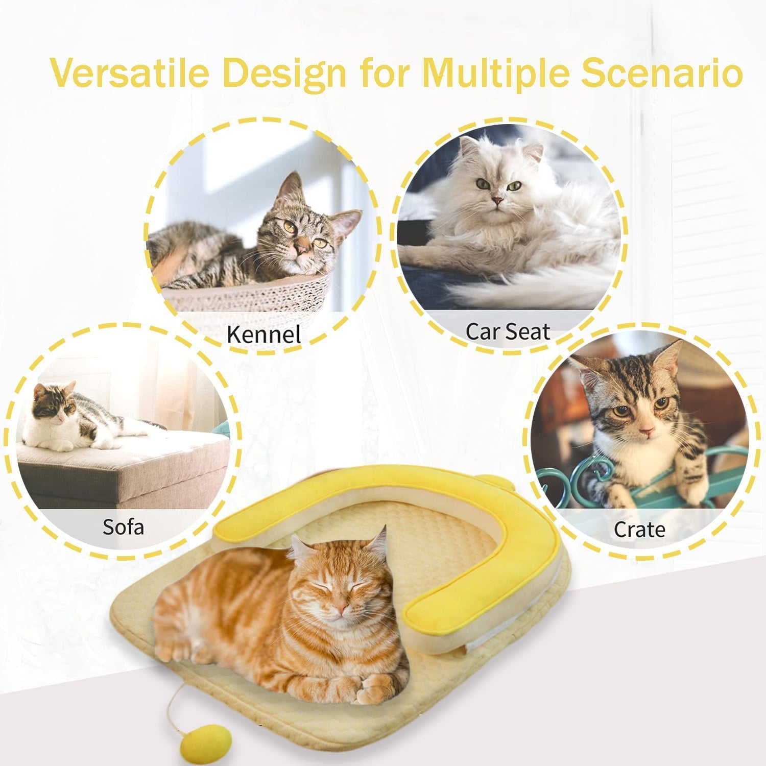 HKM-6637501 U-Shaped Cooling Pad for Cats and Dogs - Comfortable Neck Rest with Breathable, Washable Design