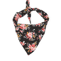 HKM-6638013 Flower Pattern Cotton Triangle Scarf for Dogs – Stylish Saliva Towel Bib