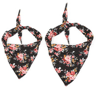 HKM-6638013 Flower Pattern Cotton Triangle Scarf for Dogs – Stylish Saliva Towel Bib