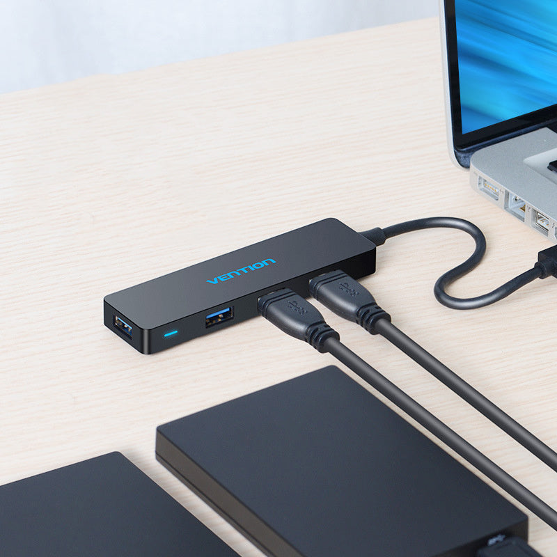 HKM-663891 Four-Port USB 3.0 Hub with Enhanced Speed and Connection Flexibility