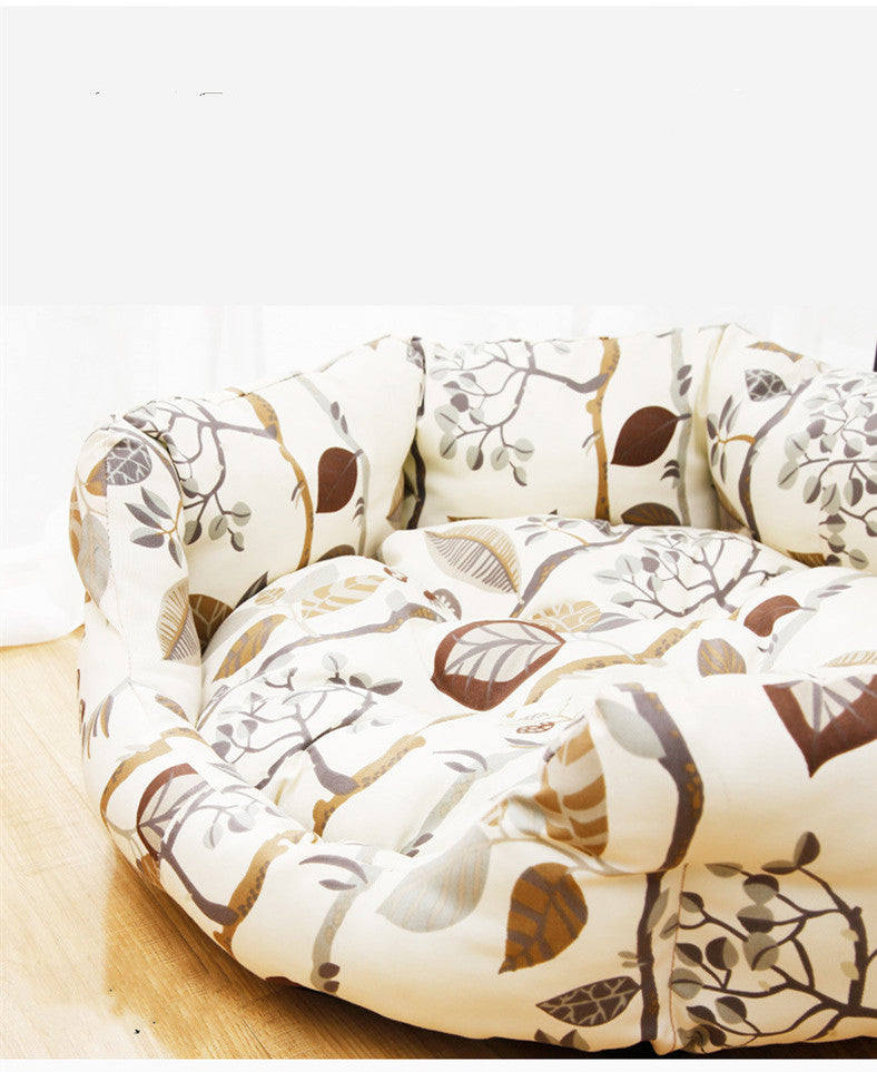 HKM-6639677 All-Seasons Dog Kennel Mat for Small to Large Breeds with Comfortable Backrest