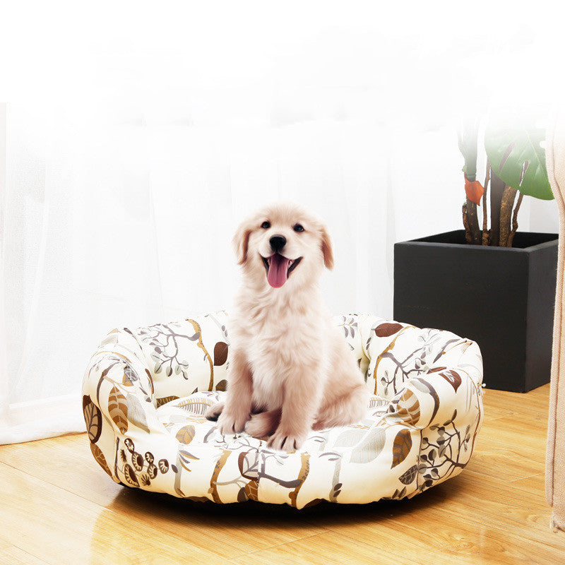 HKM-6639677 All-Seasons Dog Kennel Mat for Small to Large Breeds with Comfortable Backrest