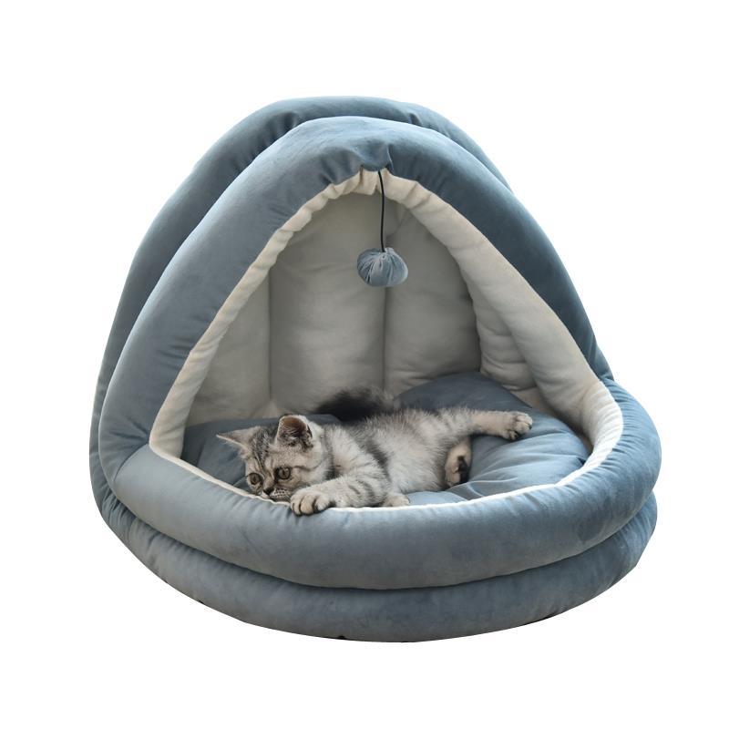 HKM-6641469 Cozy Cat House for All Seasons - Enclosed Yurt Design in Multiple Sizes