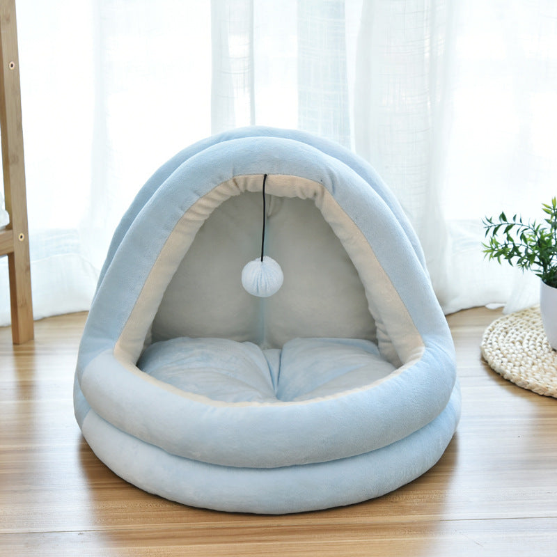 HKM-6641469 Cozy Cat House for All Seasons - Enclosed Yurt Design in Multiple Sizes