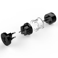 HKM-664275 Universal Travel Plug Adapter with Multi-Country Compatibility and Child Protection Feature