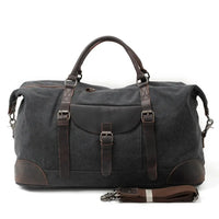HKM-664275 Waterproof Large Capacity Leather and Canvas Travel Tote Bag