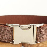 HKM-6643389 Brown Plaid Adjustable Dog Ring - Durable Polyester Material