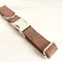 HKM-6643389 Brown Plaid Adjustable Dog Ring - Durable Polyester Material