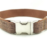 HKM-6643389 Brown Plaid Adjustable Dog Ring - Durable Polyester Material