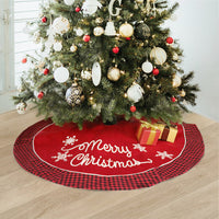 HKM-664339 Black and Red Plaid Edging Christmas Tree Skirt - 48-Inch Cloth Decoration