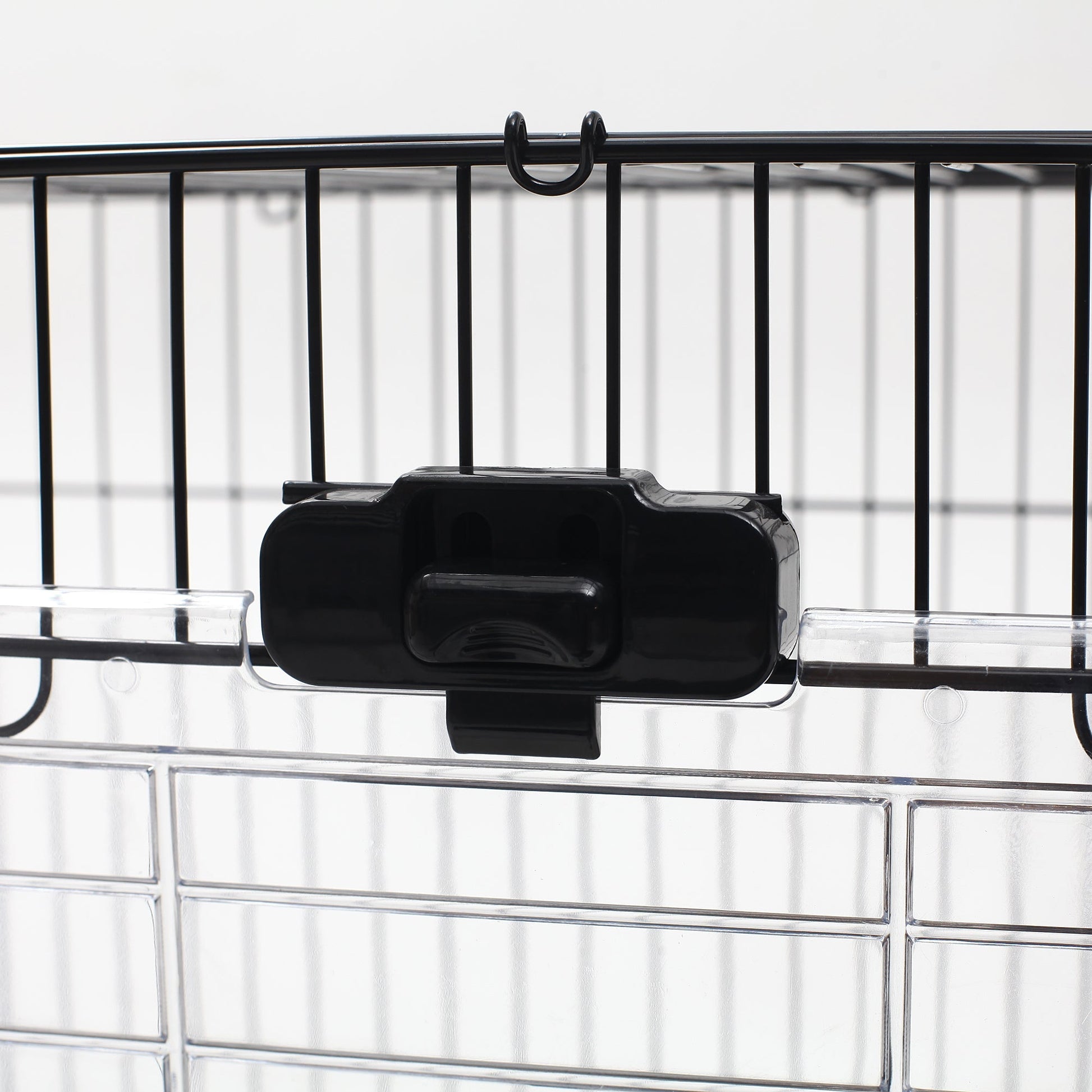 HKM-6645053 2-Level Small Animal Cage with Wheels for Rabbits, Ferrets, and Chinchillas, Indoor Hutch with Access Doors and Platforms