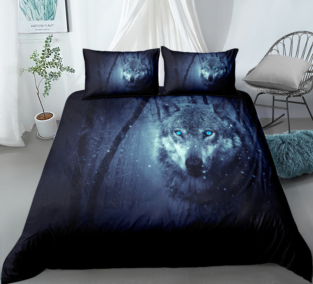 HKM-664531 Digital Printed Three-Piece Bedding Set - Duvet Cover and Pillowcases in Various Sizes