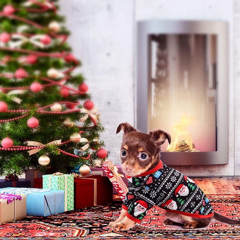 HKM-6645821 Festive Cotton Pet Clothes for Cats - Casual Two-Legged Styles in Various Holiday Designs