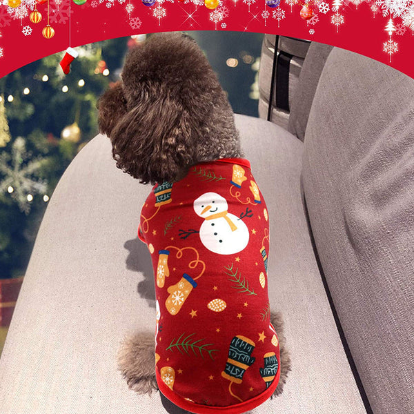HKM-6645821 Festive Cotton Pet Clothes for Cats - Casual Two-Legged Styles in Various Holiday Designs
