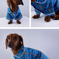 HKM-6645949 Casual British-Style Plaid Pajamas for Pets - Comfortable Everyday Wear for Dogs and Cats