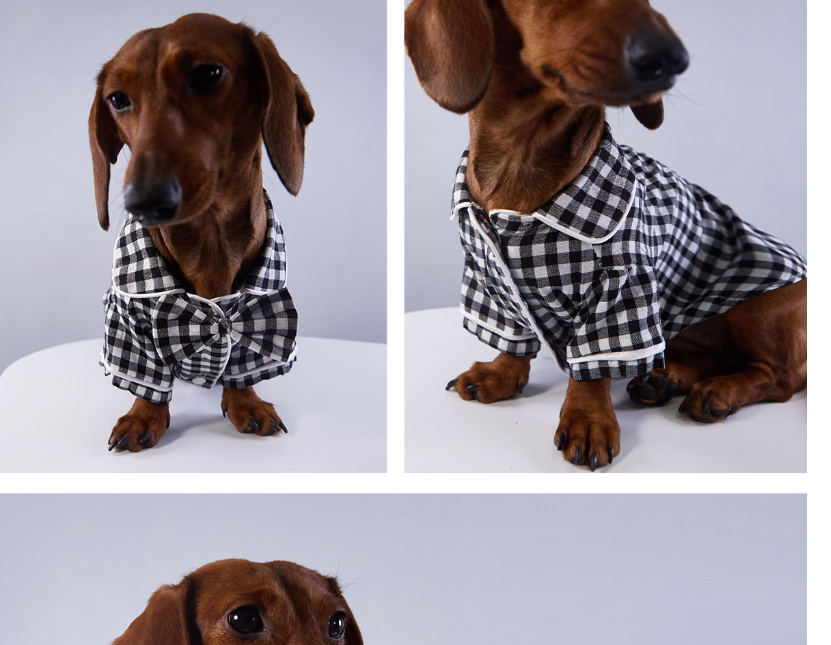 HKM-6645949 Casual British-Style Plaid Pajamas for Pets - Comfortable Everyday Wear for Dogs and Cats