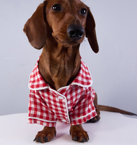 HKM-6645949 Casual British-Style Plaid Pajamas for Pets - Comfortable Everyday Wear for Dogs and Cats