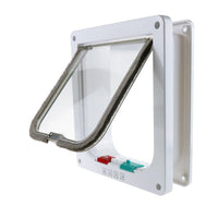 HKM-664659 Pet Door for Cats and Dogs - Available in Multiple Sizes: L, M, S, XL - Plastic Frame in White, Brown, Black