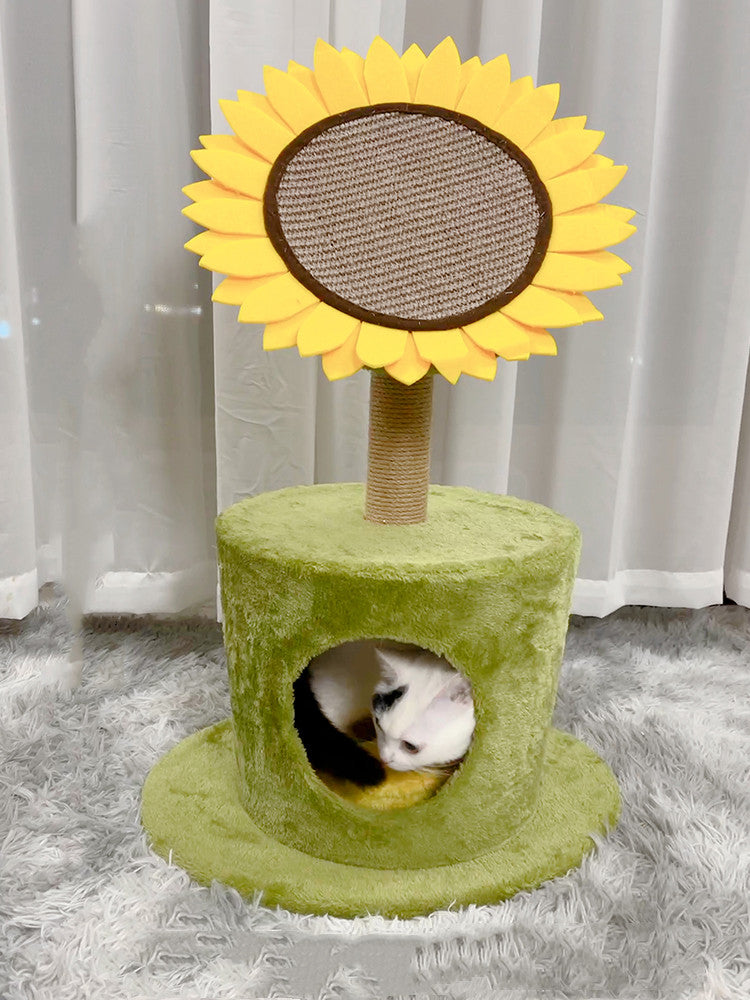 HKM-6647357 Large Cat Scratching Board and Nest - Natural Sisal with Plush, Felt, and Composite Materials