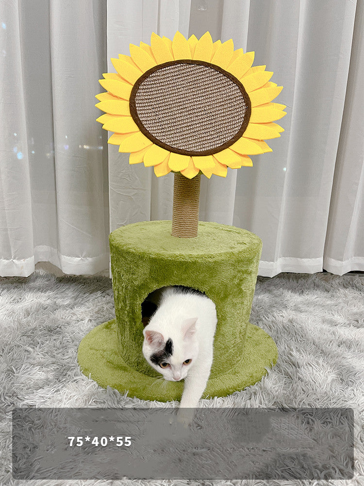 HKM-6647357 Large Cat Scratching Board and Nest - Natural Sisal with Plush, Felt, and Composite Materials