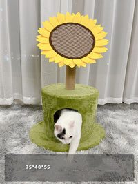 HKM-6647357 Large Cat Scratching Board and Nest - Natural Sisal with Plush, Felt, and Composite Materials