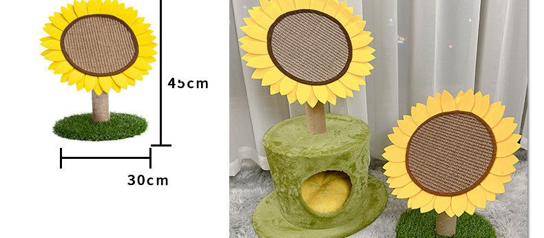 HKM-6647357 Large Cat Scratching Board and Nest - Natural Sisal with Plush, Felt, and Composite Materials