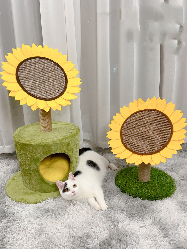 HKM-6647357 Large Cat Scratching Board and Nest - Natural Sisal with Plush, Felt, and Composite Materials