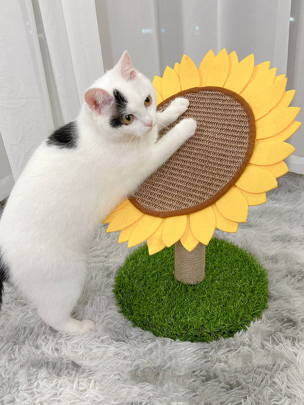HKM-6647357 Large Cat Scratching Board and Nest - Natural Sisal with Plush, Felt, and Composite Materials