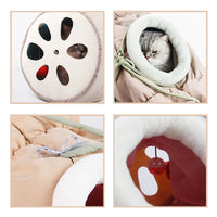 HKM-6648765 Folding Semi-Enclosed Cat Litter Hammock - Durable Cloth Pet Nest with Two Color Options