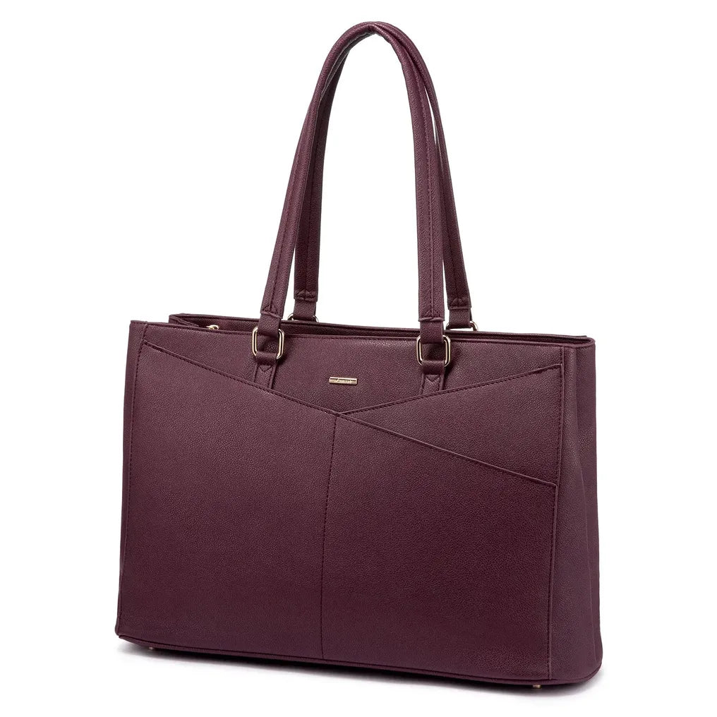 HKM-664915 Elegant 15.6 Inch Laptop Handbag for Women - Stylish Office and Business Tote with Large Capacity