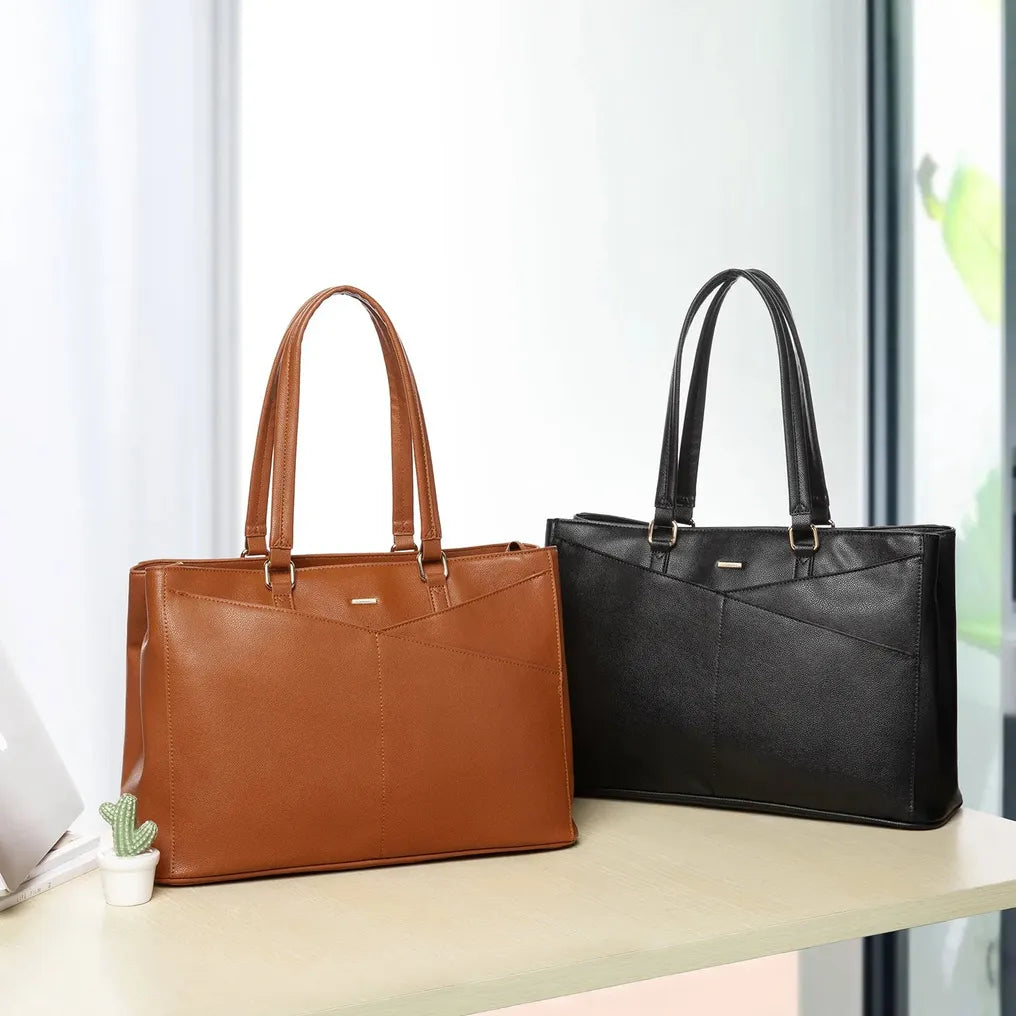 HKM-664915 Elegant 15.6 Inch Laptop Handbag for Women - Stylish Office and Business Tote with Large Capacity