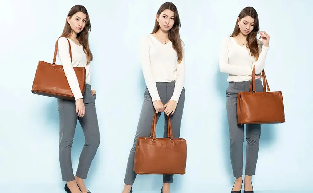 HKM-664915 Elegant 15.6 Inch Laptop Handbag for Women - Stylish Office and Business Tote with Large Capacity