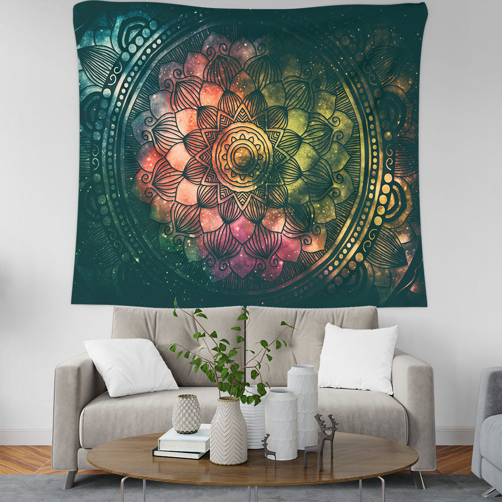 HKM-664915 Geometric Pattern Polyester Fiber Tapestry Wall Hanging Mural in Multiple Sizes
