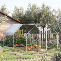HKM-6650813 Large Chicken Coop Run with Waterproof Roof and UV Protection for Poultry
