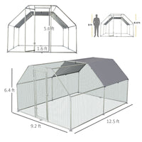HKM-6650813 Large Chicken Coop Run with Waterproof Roof and UV Protection for Poultry