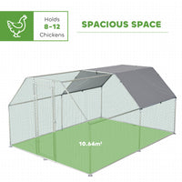 HKM-6650813 Large Chicken Coop Run with Waterproof Roof and UV Protection for Poultry