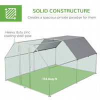 HKM-6650813 Large Chicken Coop Run with Waterproof Roof and UV Protection for Poultry