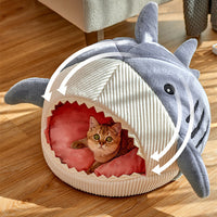 HKM-6651197 Universal Summer Shelter for Pets - Flannel & Rabbit Velvet Bed House in Light Blue or Gray, Multiple Sizes Available