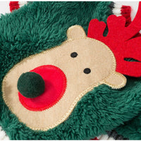 HKM-6651581 Cozy Green and Red Christmas Reindeer Coat for Dogs in Various Sizes
